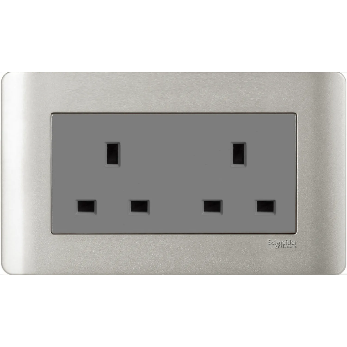 Schneider Electric ZENcelo E84T426 SA 13A 兩位保護門插座 (銀灰)